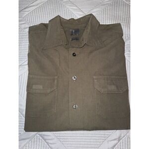 Vintage Dockers Expedition Shirt Men's L Long Sleeve Utility Olive Green Ripstop